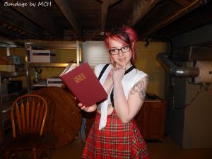 www.bondagebymch.com - Space Kat in Catholic School Girl Bondage thumbnail